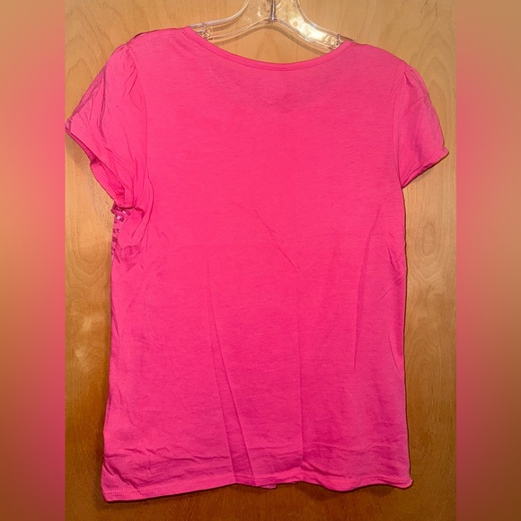 Sonoma SO Brand (Kohl’s) Girls Size 14.5 Pink Sequin Ruffle Top - Picture 5 of 5